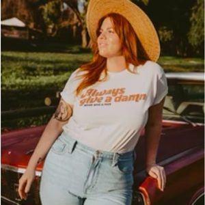 The Bee and The Fox “Always Give a Damn” tee, NWT, size XXL